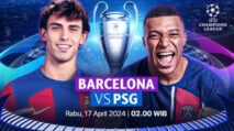 Link Live Streaming Barcelona vs PSG Liga Champions Pagia Hari Ini Gratis Nonton di SCTV, Link Twitter di Cari