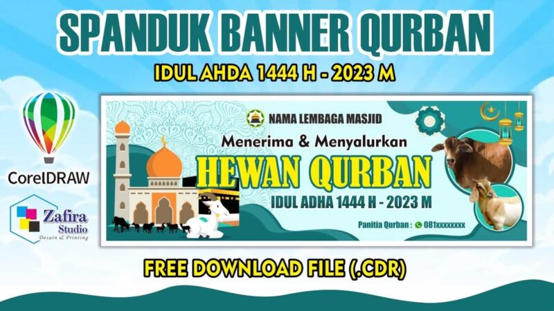 Gratis Download Banner Idul Adha 2024 CDF dan PSD Gratis Bisa Edit untuk Banner Sholat Id atau Kurban 1445 H