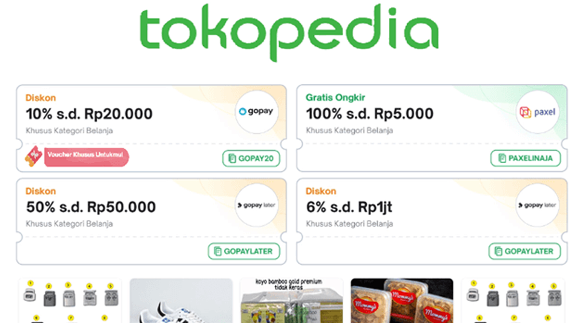 Kode Promo Tokopedia Garage Sale 4 Juli 2024, Diskon 50 Persen Pakai GoPay Later dan Voucher Rp200 Ribu Jenius