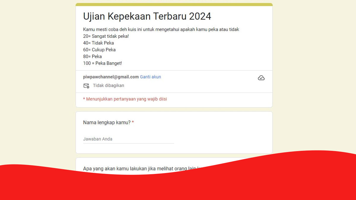 Link Ujian Kepekaan Google Form, Tes Uji Seberapa Peka Kamu dengan Pacar atau Crush yang Viral di Tiktok