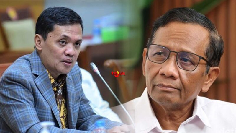 Wakil Ketua Umum Partai Gerindra, Habiburokhman dan Mantan Menko Polhukam Mahfud MD. Foto kolase: Tajukflores.com