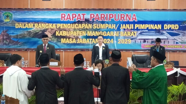 Beni Nurdin dan 2 Wakilnya Resmi Pimpin DPRD Manggarai Barat, Ini Pesan Mereka