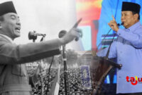Kolase foto Bung Karno dan Prabowo Subianto. Foto: Tajukflores.com