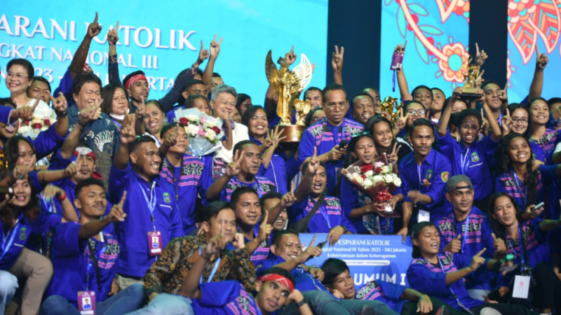 Kontingen Maluku berhasil keluar sebagai juara umum Pesparani Katolik Nasional III 2023. Foto: kemenag.go.id