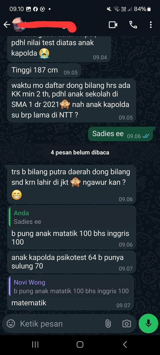 Viral, Anak Kapolda NTT Diduga Lolos Seleksi Casis Akpol 2024 Meski Nilai Lebih Rendah