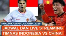 Daftar Link Live Streaming Pertandingan Timnas Indonesia Vs China