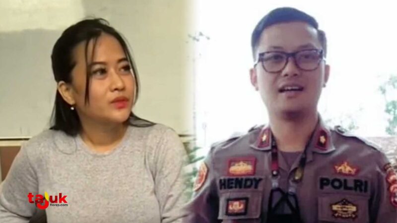 Kompol Hendy Prabowo dan kekasih gelapnya, Dwi Aulia Rahmawati. Foto kolase: Tajukflores.com