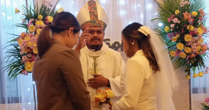 Dok. Uskup Joseph Lagumbay, CUC memberkati pasangan dokter LGBT. Foto: Facebook Bishop Joseph Lagumbay, CUC