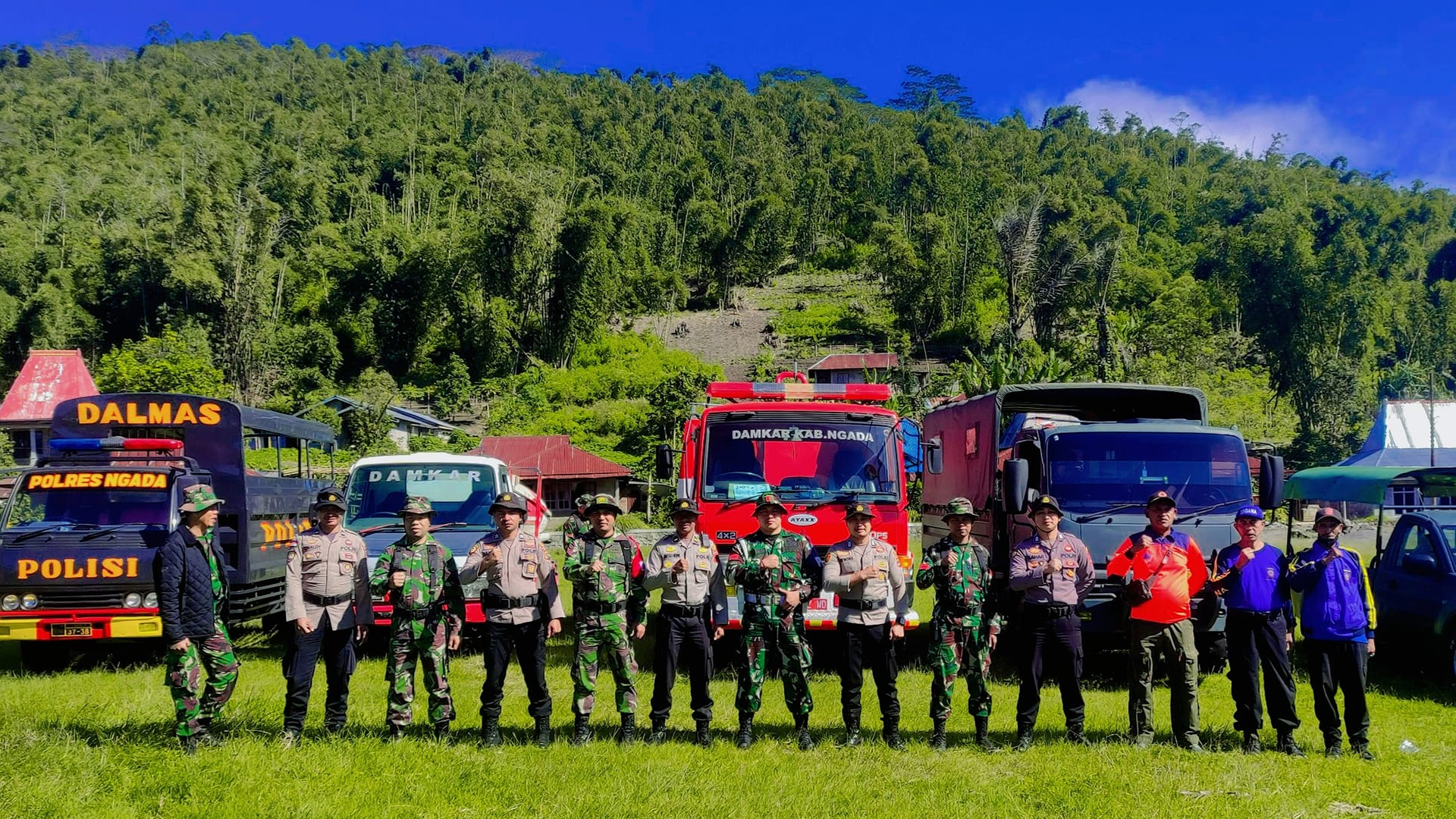 Kodim 1625/Ngada Gelar Latihan Penanggulangan Bencana Alam Erupsi Gunung Inerie