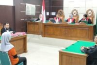 Jaksa Penuntut Umum (JPU) Kejaksaan Negeri Musi Banyuasin (Muba), Sumatera Selatan menuntut terdakwa Lisa Yani tiga tahun enam bulan penjara kasus kekerasan dalam rumah tangga (KDRT) istri potong kelamin suami.  (ANTARA/ HO- PN Muba)
